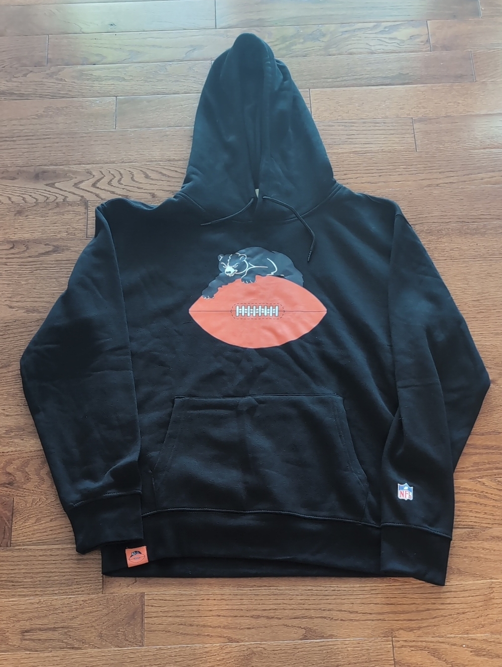 NFL Black Crewneck with Orange Football(Chicago Bears)
